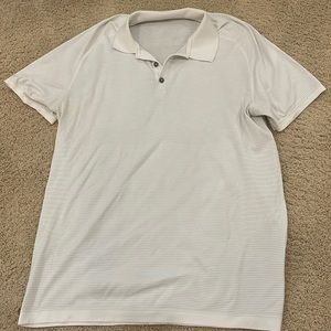 Mens White lululemon polo